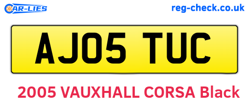 AJ05TUC are the vehicle registration plates.