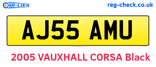 AJ55AMU are the vehicle registration plates.