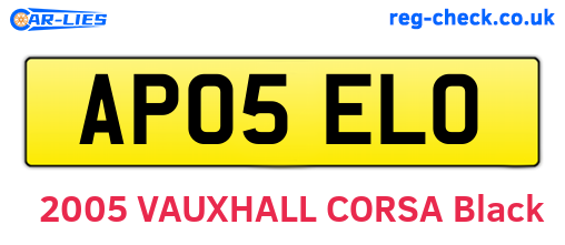 AP05ELO are the vehicle registration plates.