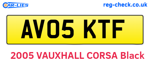 AV05KTF are the vehicle registration plates.