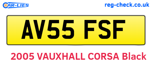 AV55FSF are the vehicle registration plates.