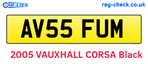 AV55FUM are the vehicle registration plates.