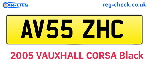 AV55ZHC are the vehicle registration plates.