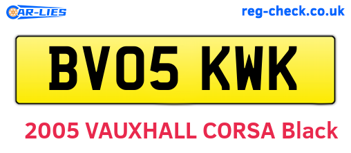 BV05KWK are the vehicle registration plates.