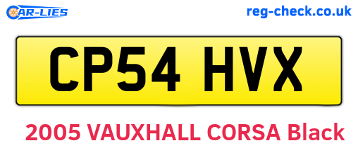 CP54HVX are the vehicle registration plates.
