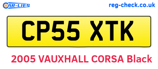 CP55XTK are the vehicle registration plates.