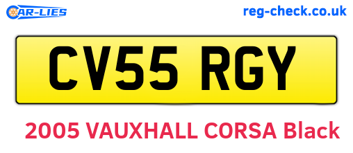 CV55RGY are the vehicle registration plates.