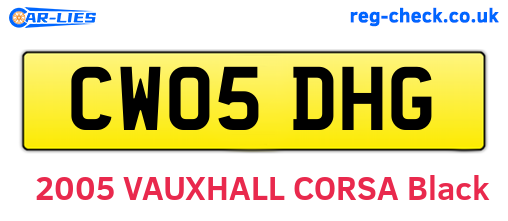 CW05DHG are the vehicle registration plates.
