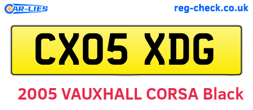 CX05XDG are the vehicle registration plates.