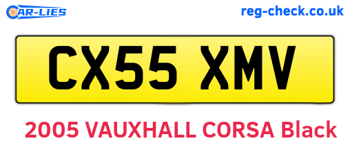 CX55XMV are the vehicle registration plates.