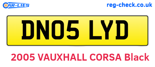 DN05LYD are the vehicle registration plates.