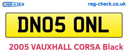DN05ONL are the vehicle registration plates.