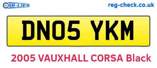 DN05YKM are the vehicle registration plates.