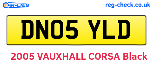 DN05YLD are the vehicle registration plates.