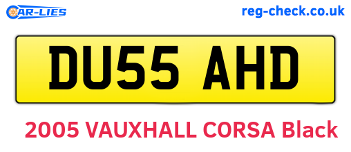 DU55AHD are the vehicle registration plates.
