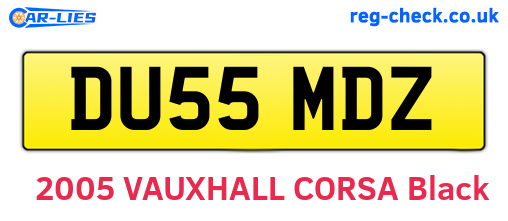 DU55MDZ are the vehicle registration plates.