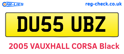DU55UBZ are the vehicle registration plates.
