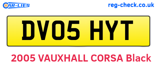 DV05HYT are the vehicle registration plates.