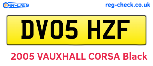 DV05HZF are the vehicle registration plates.