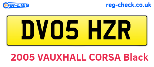 DV05HZR are the vehicle registration plates.
