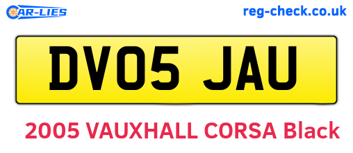 DV05JAU are the vehicle registration plates.