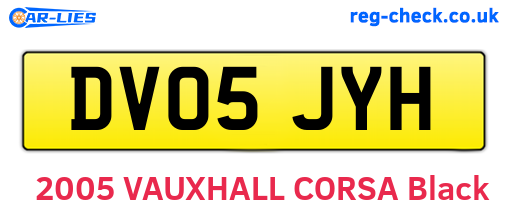 DV05JYH are the vehicle registration plates.