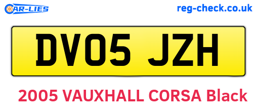 DV05JZH are the vehicle registration plates.