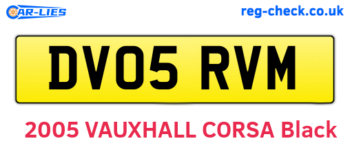 DV05RVM are the vehicle registration plates.