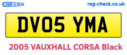 DV05YMA are the vehicle registration plates.