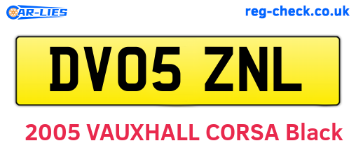 DV05ZNL are the vehicle registration plates.