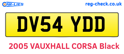 DV54YDD are the vehicle registration plates.