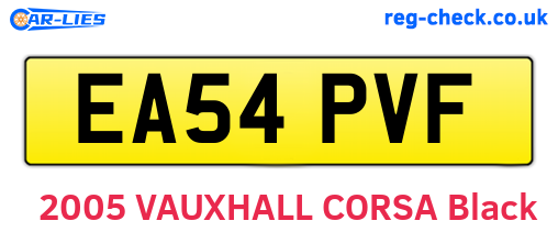 EA54PVF are the vehicle registration plates.