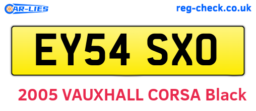 EY54SXO are the vehicle registration plates.