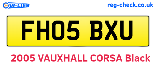 FH05BXU are the vehicle registration plates.