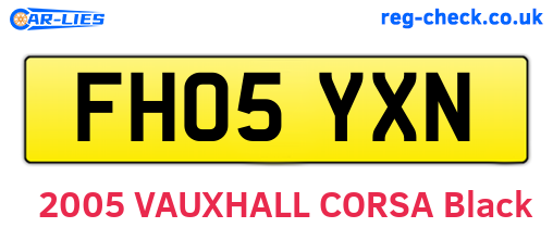 FH05YXN are the vehicle registration plates.