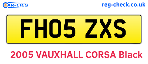 FH05ZXS are the vehicle registration plates.