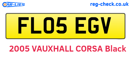 FL05EGV are the vehicle registration plates.