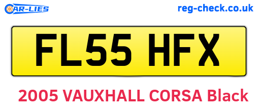 FL55HFX are the vehicle registration plates.
