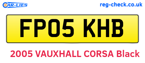 FP05KHB are the vehicle registration plates.