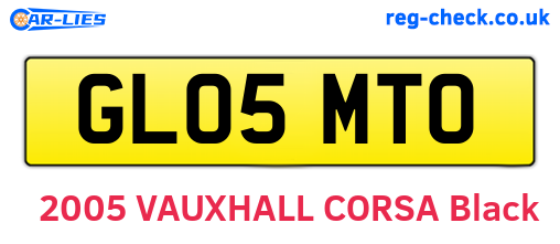GL05MTO are the vehicle registration plates.