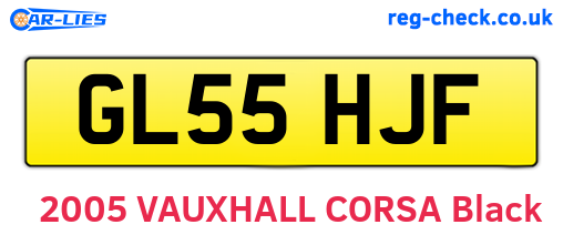 GL55HJF are the vehicle registration plates.