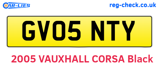 GV05NTY are the vehicle registration plates.