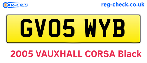 GV05WYB are the vehicle registration plates.