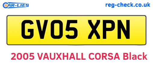 GV05XPN are the vehicle registration plates.