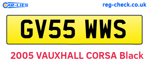 GV55WWS are the vehicle registration plates.