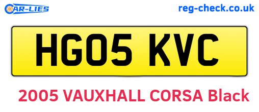 HG05KVC are the vehicle registration plates.