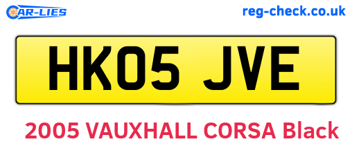 HK05JVE are the vehicle registration plates.
