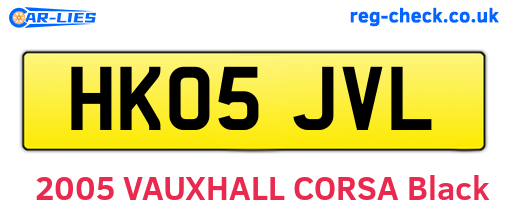 HK05JVL are the vehicle registration plates.