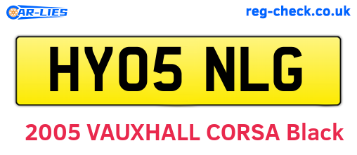 HY05NLG are the vehicle registration plates.