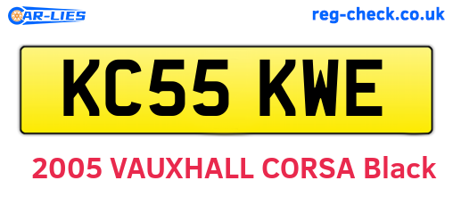 KC55KWE are the vehicle registration plates.